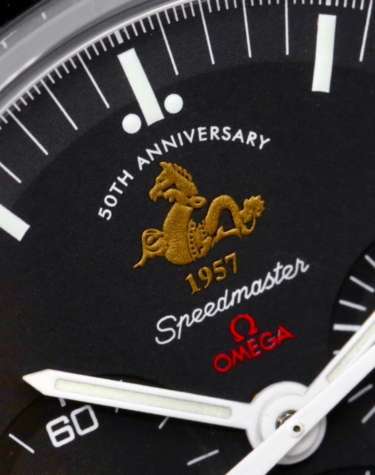 Omega Speedmaster Moonwatch 50th Anniversary "Patch" Limited Edition, 42mm Stainless Steel Case, Black Index Dial, on Stainless Steel Omega Bracelet, Ref. 311.30.42.30.01.001, Circa: 2008, with Omega Box & Omega Warranty Cards - Image 5