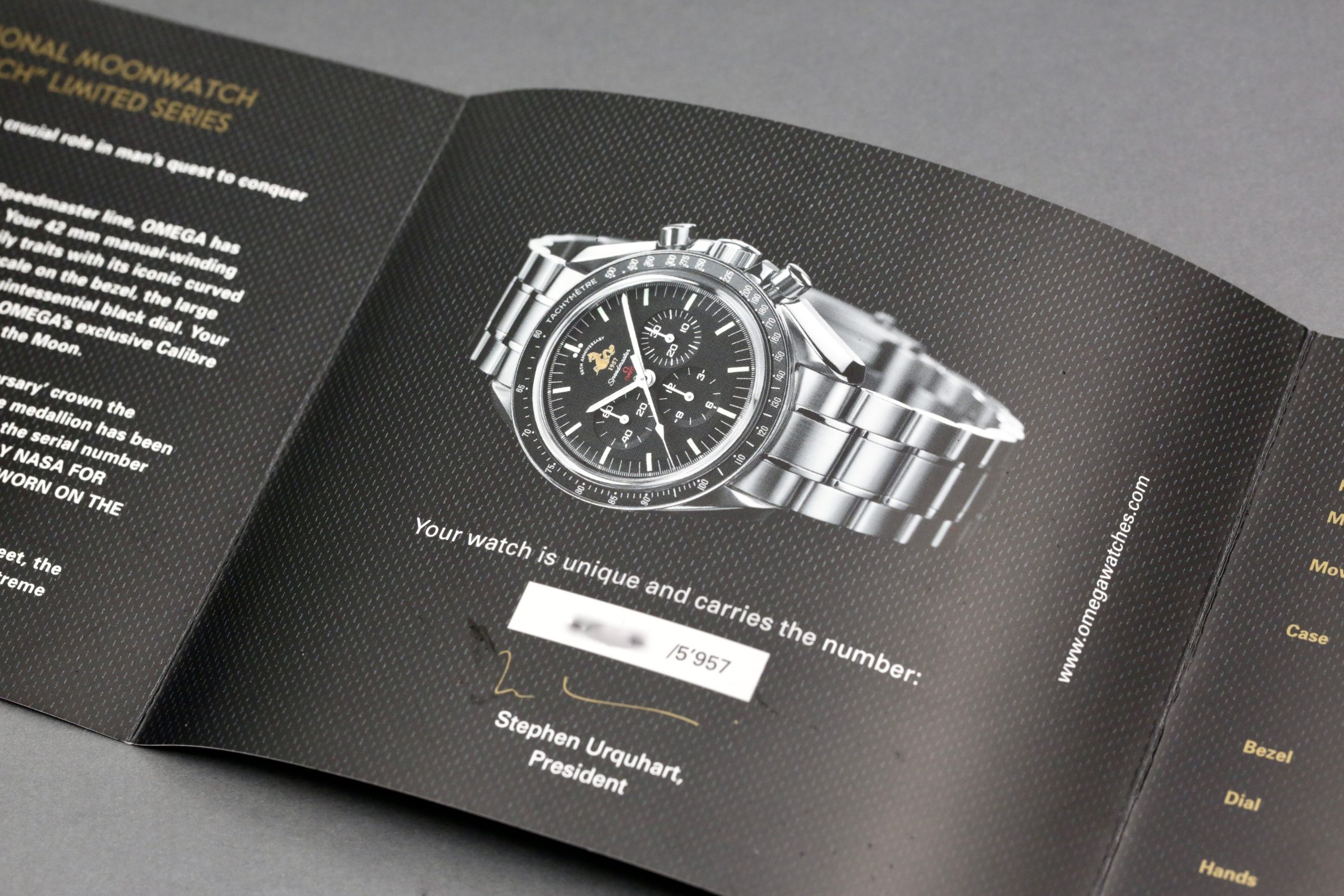 Omega Speedmaster Moonwatch 50th Anniversary "Patch" Limited Edition, 42mm Stainless Steel Case, Black Index Dial, on Stainless Steel Omega Bracelet, Ref. 311.30.42.30.01.001, Circa: 2008, with Omega Box & Omega Warranty Cards - Image 10