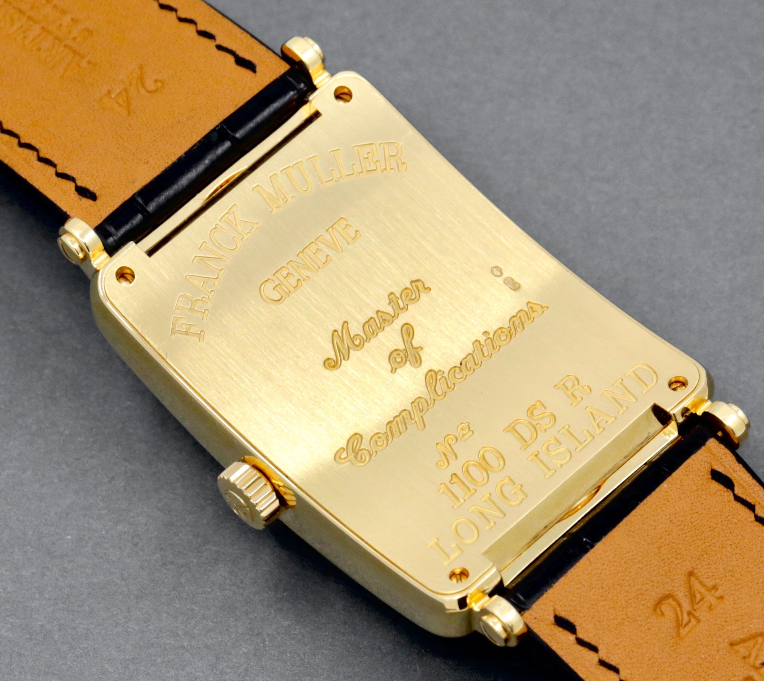 Franck Muller Long Island Double Second Retrograde, in 18ct Yellow Gold, Silver Guilloche Dial with Arab Numerals, on Black Crocodile Leather Strap with 18ct Yellow Gold Franck Muller Tang Buckle, Ref. 1100 DS R, Circa 2008 - Image 5