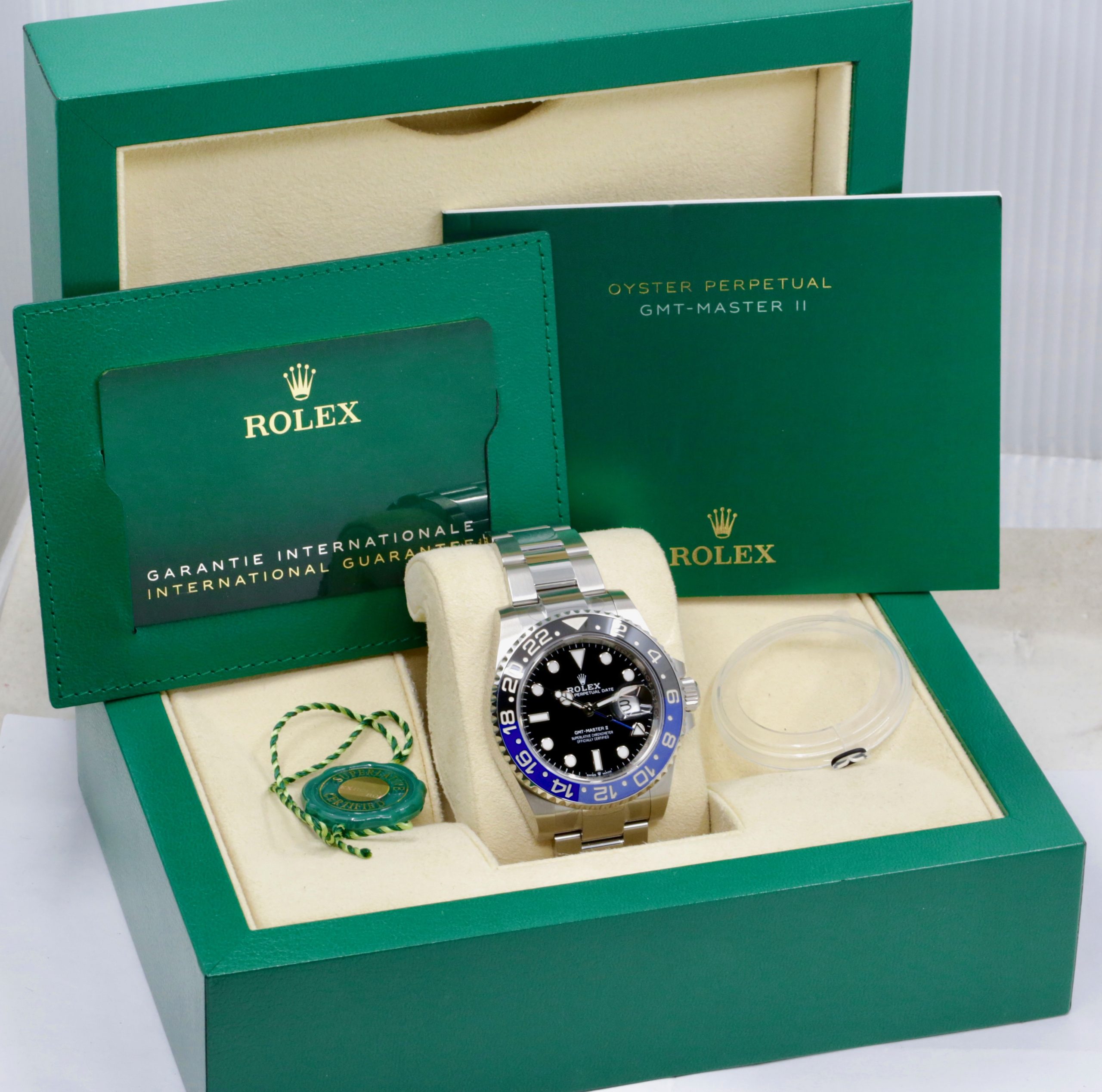 Rolex GMT-Master II "Batman", in Stainless Steel, with Black & Blue Ceramic Bezel, Black Index Dial, on Stainless Steel Rolex Oyster Bracelet, Ref. 126710BLNR, Circa: 2024, with Box, Books, Rolex Warranty Card, & Balance of 5 Year Rolex Factory Warranty - Image 7