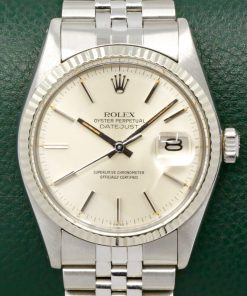 Rolex Oyster Perpetual Datejust, Stainless Steel, 18ct White Gold Fluted Bezel, Silver Index Dial, on Stainless Steel Rolex Jubilee Bracelet, Ref. 16014, Circa: 1979, with Rolex Box