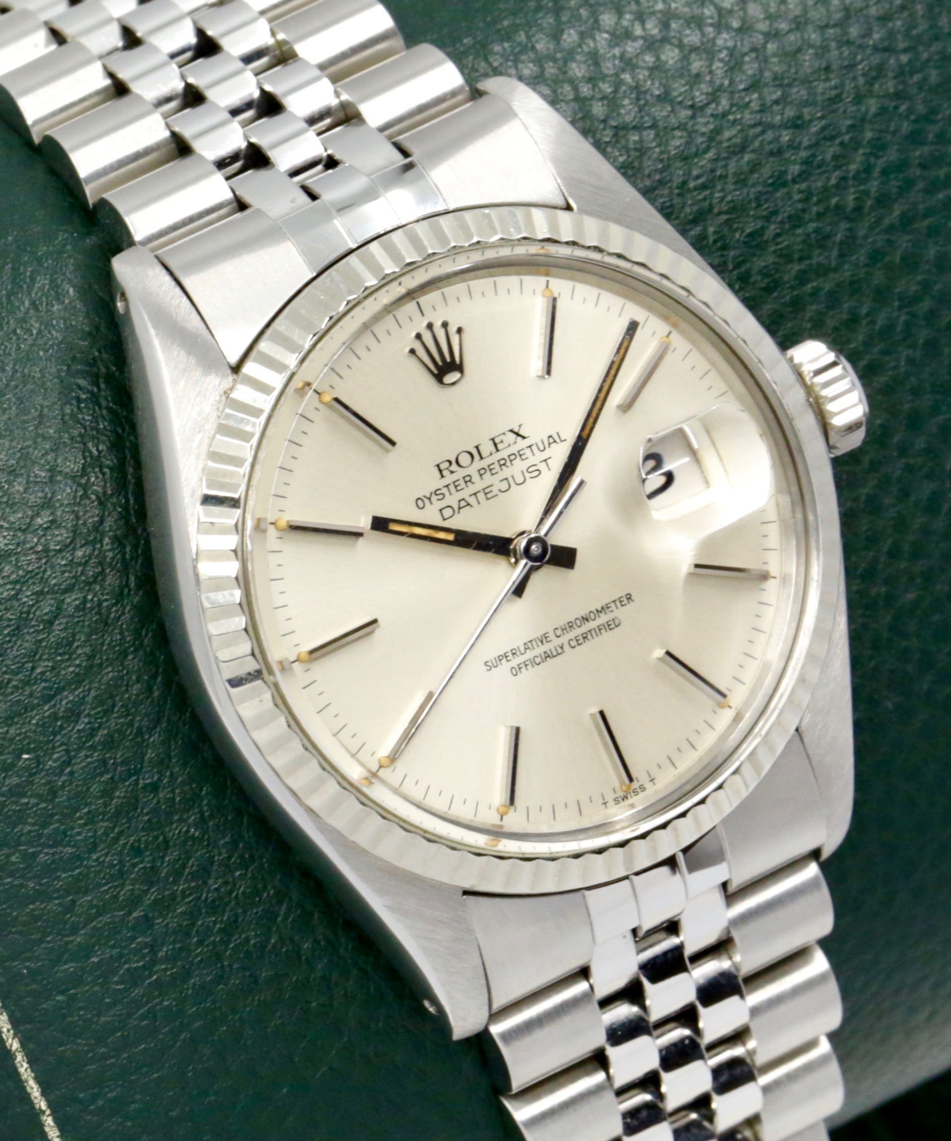 Rolex Oyster Perpetual Datejust, Stainless Steel, 18ct White Gold Fluted Bezel, Silver Index Dial, on Stainless Steel Rolex Jubilee Bracelet, Ref. 16014, Circa: 1979, with Rolex Box - Image 3