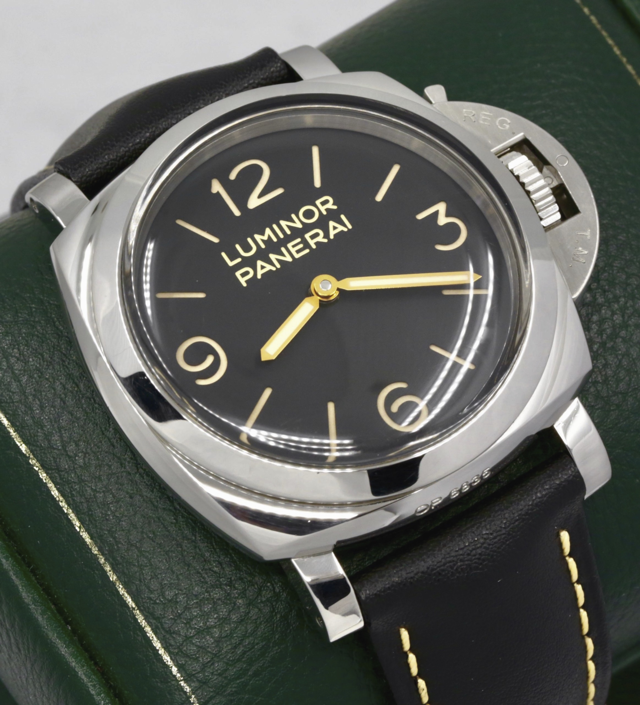 Panerai Luminor 1950 3 Days, 47mm Stainless Steel Case, Black Dial with Index & Arab Markers, on Black Panerai Leather Strap with Stainless Steel Panerai Tang Buckle, Ref. PAM00372, Circa: 2014, with Box, Papers
