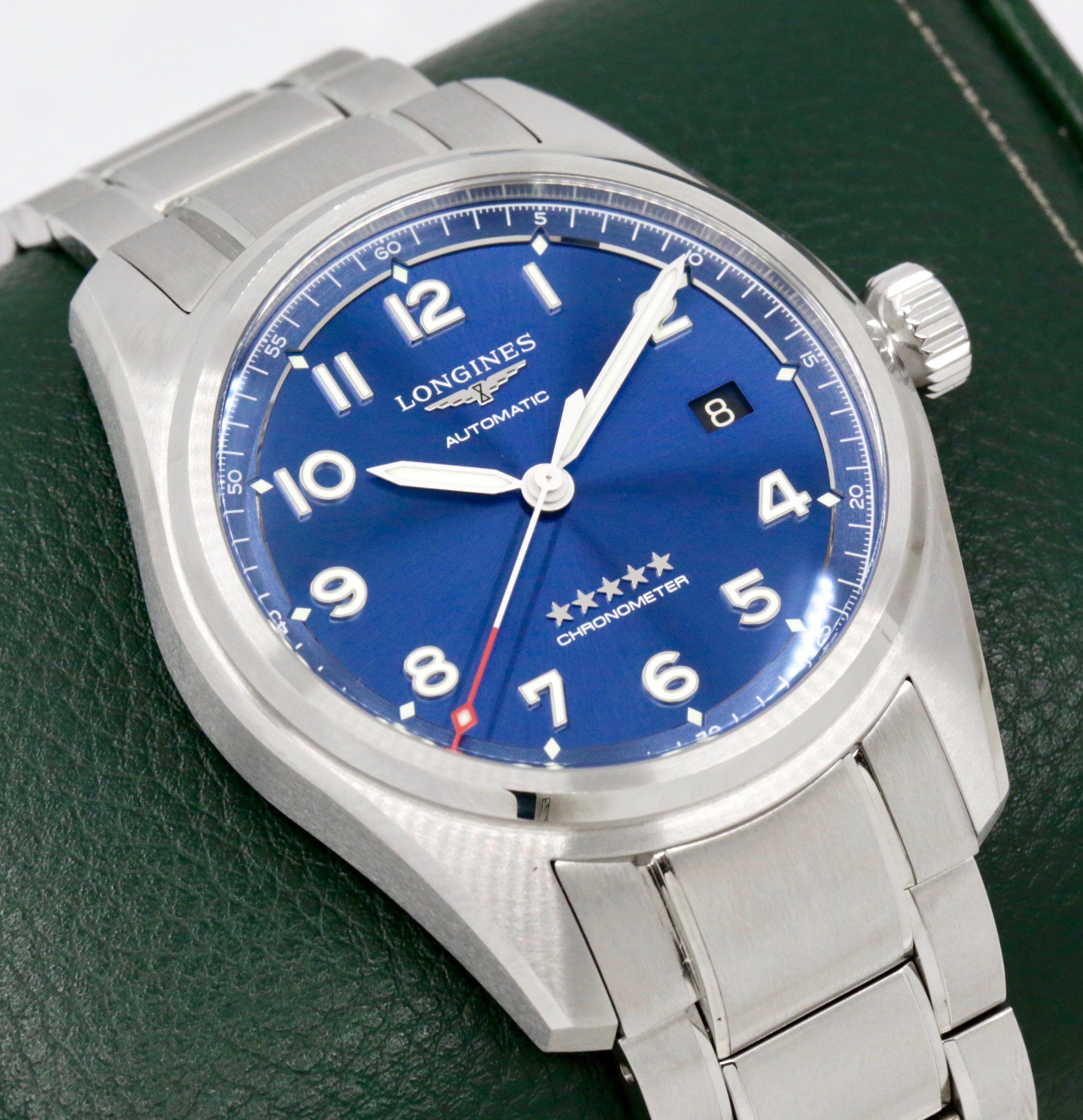 Longines Spirit Automatic, 40mm, Stainless Steel, Blue Arab Dial with Date, on Stainless Steel Longines Bracelet, Ref. L3.810.4.93.6, Sold New in 2026, with Box, Book, Logines Warranty Card & Balance of 5 Year Longines Factory Warranty *MINT CONDITION!!
