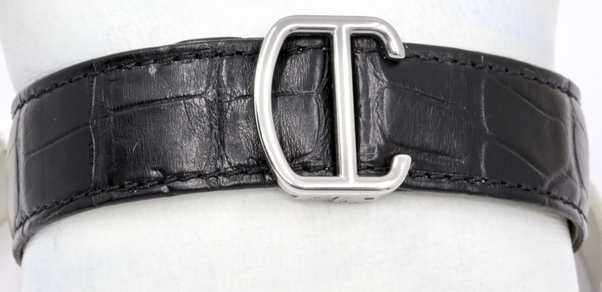 Cartier Ballon Bleu 42mm in Stainless Steel , Silver Guilloché Roman Dial, Cabochon Crown, Automatic Movement, on Black Alligator Strap with Cartier Deployant Clasp, Ref: W69016Z4, with Box and Papers, Circa 2014 *UNWORN!! - Image 6