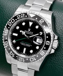 Alternative view of Rolex GMT-Master II "Green Arrow", Stainless Steel, Black Ceramic Bezel, Black Index Dial, on Stainless Steel Rolex Oyster Bracelet, Ref. 116710LN, Circa: 2017, with Box, Books, Green & White Swing Tags, & Rolex Warranty Card