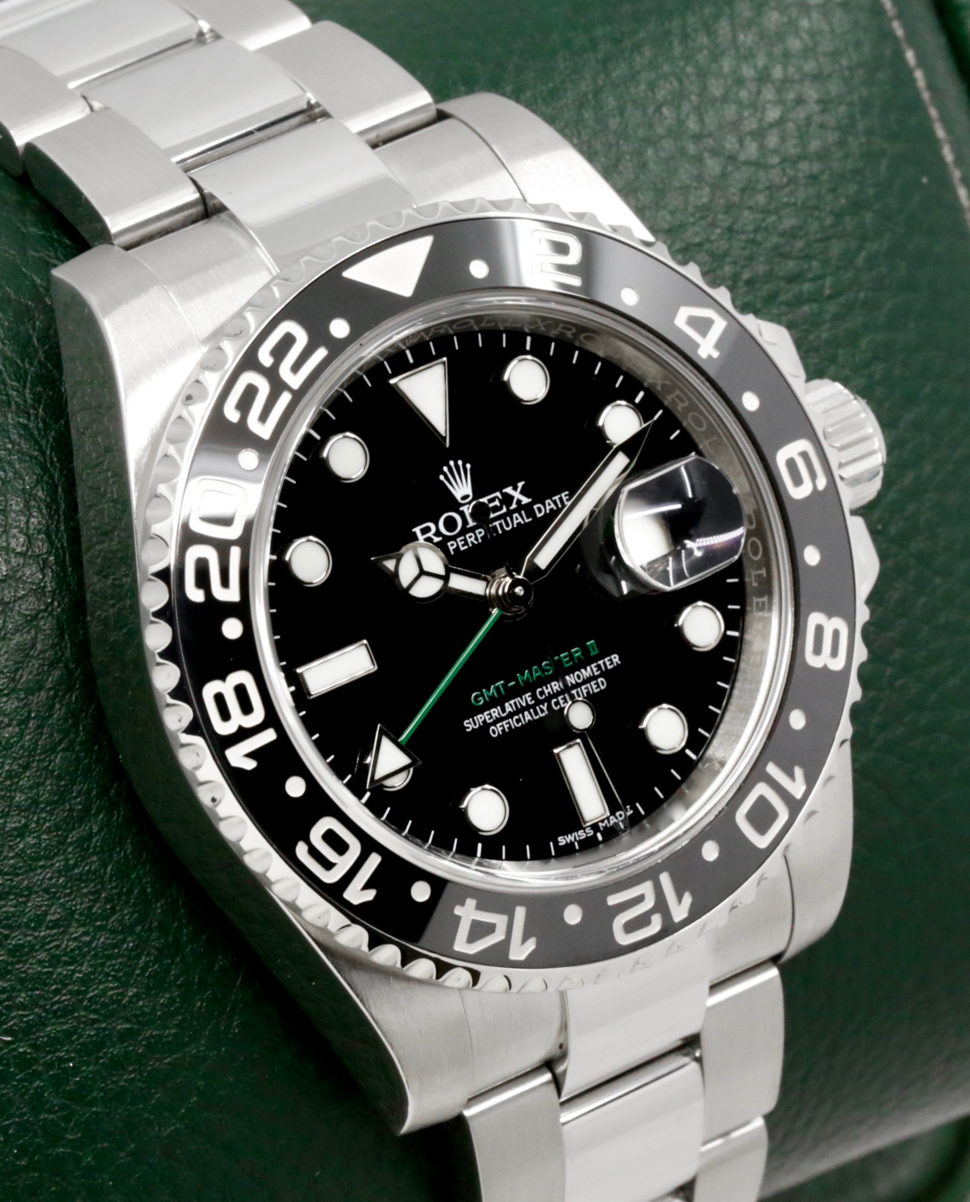 Rolex GMT-Master II "Green Arrow", Stainless Steel, Black Ceramic Bezel, Black Index Dial, on Stainless Steel Rolex Oyster Bracelet, Ref. 116710LN, Circa: 2017, with Box, Books, Green & White Swing Tags, & Rolex Warranty Card - Image 3