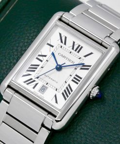 Alternative view of Cartier Tank Must XL, Automatic, Stainless Steel, Silver Roman Dial with Blued Hands, on Stainless Steel Cartier Bracelet, Ref. WSTA0053, Circa: 2023, with Box, Cartier Warranty Card & Balance of Extended Cartier Warranty until 2031