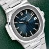 Patek Philippe Nautilus Ref. 5800/1A-001, in Stainless Steel, Blue Index Dial with Date, on an Integrated Stainless Steel Patek Philippe Bracelet, Circa: 2006, with Box & Papers