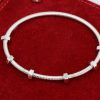 Cartier - Écrou de Cartier Bangle in 18ct White Gold Size 18, Ref. B6049617, with Cartier Pouch and Cartier Polish Invoice  - 50% OFF MSRP!!!