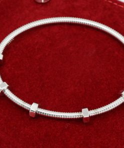 Cartier - Écrou de Cartier Bangle in 18ct White Gold Size 18, Ref. B6049617, with Cartier Pouch and Cartier Polish Invoice  - 50% OFF MSRP!!!