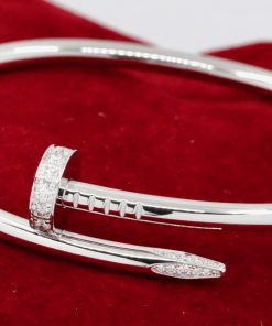 Cartier Juste un Clou in 18ct White Gold, Size 17, Set with 32 Brilliant-Cut Diamonds Totaling 0.58 Carat. Ref: B6048717, with Cartier Box and Cartier Polish Invoice - 50% OFF MSRP!!