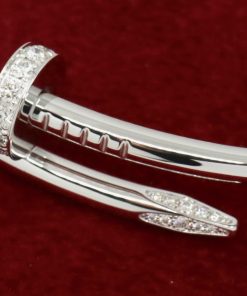 Alternative view of Cartier Juste un Clou in 18ct White Gold, Size 17, Set with 32 Brilliant-Cut Diamonds Totaling 0.58 Carat. Ref: B6048717, with Cartier Box and Cartier Polish Invoice - 50% OFF MSRP!!