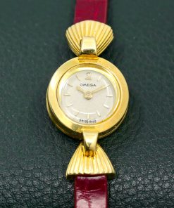 Omega Cocktail Watch in 18ct Yellow Gold, Ivory Index Dial, Manual Movement with a Back Winding Crown on a Red Alligator Strap, Ref. 253086, Comes with Original Omega Booklet, Original Omega Papers, & Original Purchase Receipt,  Sold New in 16th June 1961