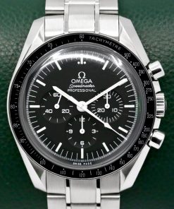 Omega Speedmaster Professional "Big Box Speedy", Stainless Steel, Hesalite Crystal, Black Index Dial, on Stainless Steel Omega Bracelet, Ref. 311.30.42.30.01.005, Circa: 2018, Complete with Box, Books & Omega Warranty Cards