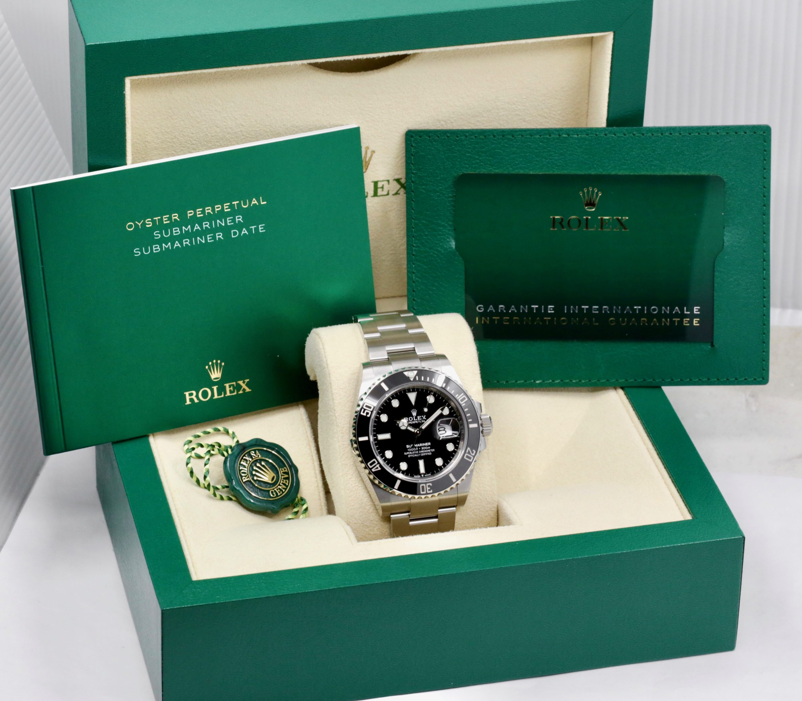 Rolex Submariner Date, 41mm, Stainless Steel, with Black Ceramic Bezel, Black Index Dial, on a Rolex Oystersteel Bracelet, Ref. 126610LN, Circa: 2023, with Box, Books, Green Swing Tag, Rolex Warranty Card & Balance of 5 Year Rolex Factory Warranty - Image 7