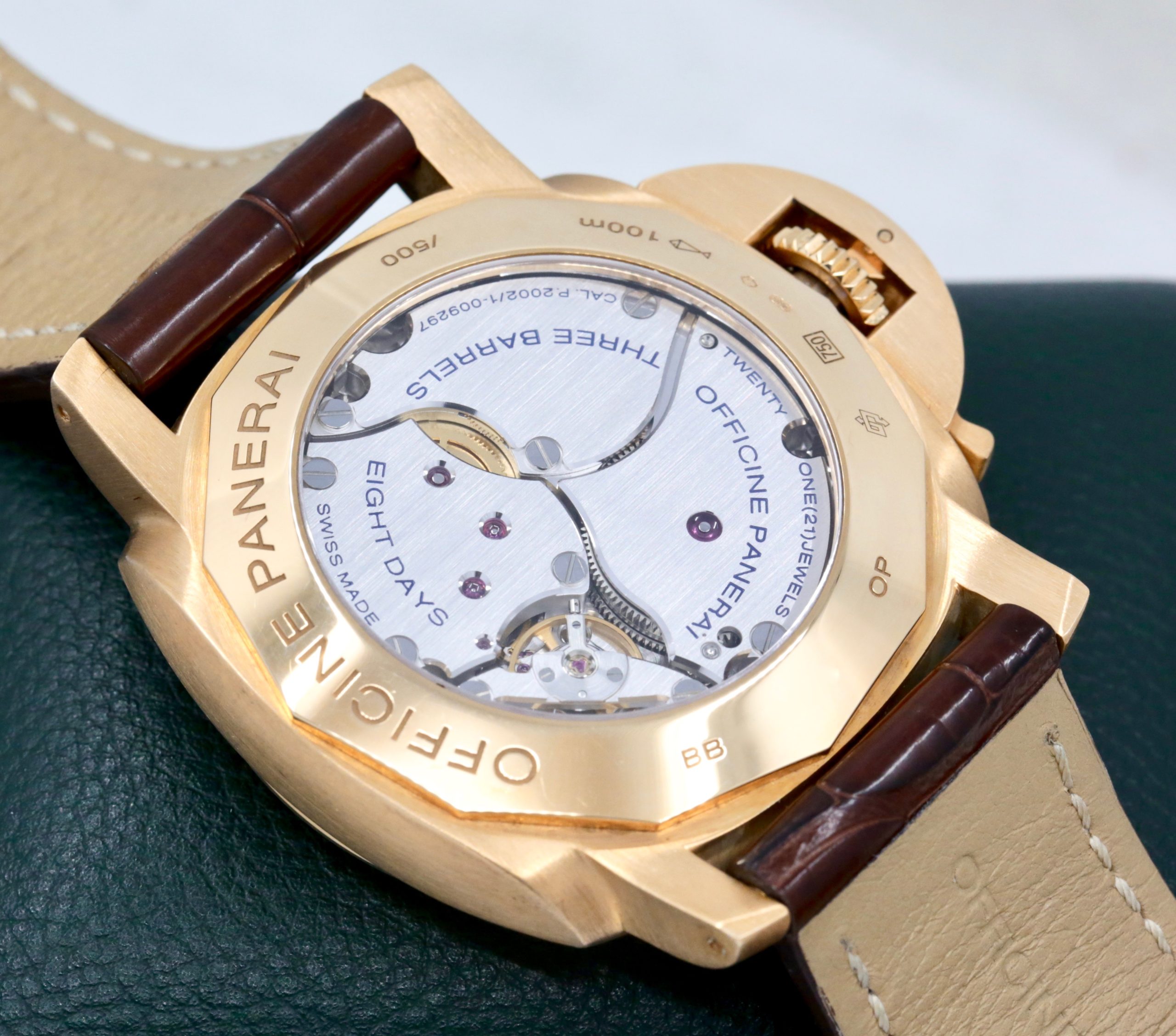 Panerai Luminor 1950 GMT 8 Days GMT Oro Rosa, in 18ct Rose Gold, Brown Sandwich Dial, on Panerai Alligator Strap & 18ct Rose Gold Panerai Tang Buckle, Ref: PAM00289, Circa: 2009, Complete with Box & Papers, - Image 5