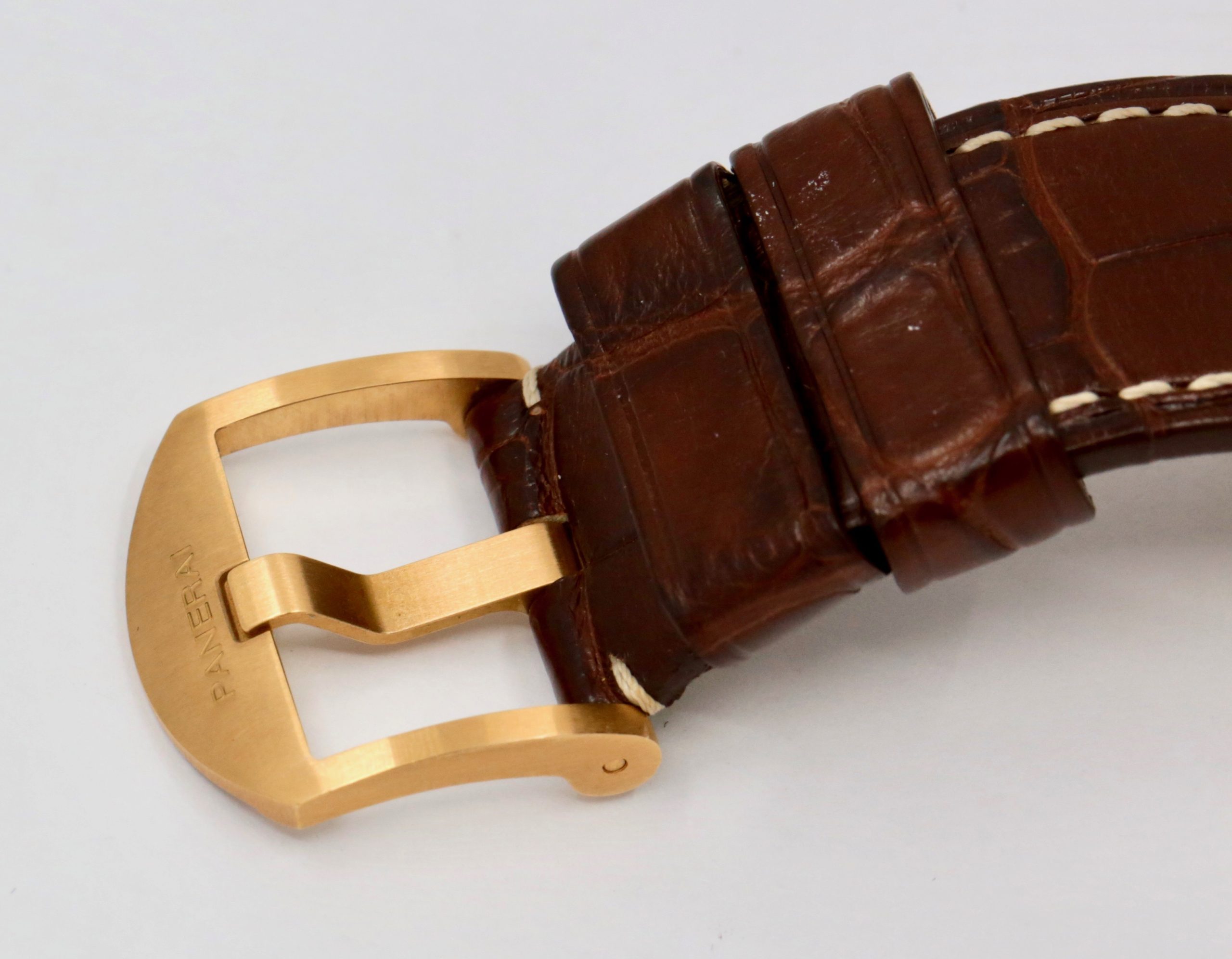Panerai Luminor 1950 GMT 8 Days GMT Oro Rosa, in 18ct Rose Gold, Brown Sandwich Dial, on Panerai Alligator Strap & 18ct Rose Gold Panerai Tang Buckle, Ref: PAM00289, Circa: 2009, Complete with Box & Papers, - Image 6