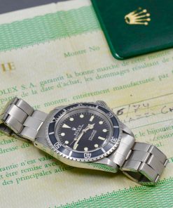 Alternative view of Rolex Submariner Non-Date, Ref. 5513, in Stainless Steel, Original Matte "Meters First" Dial & Original Hands, on Original Riveted Rolex Oyster Bracelet, Circa: 1967, with Rolex Folder &  Warranty Certificate - Sold New in 1974