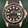 Rolex Yacht-Master 40, in 18ct Everose Gold, Black Index Dial, Black Ceramic Bezel, on Rolex Oysterflex Strap with 18ct Everose Gold Rolex Deployant, Ref. 116655, Circa: 2016, with Box, Books, & Rolex Warranty Card
