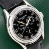 Patek Philippe Annual Calendar, Ref. 5035P, 37mm Platinum Case (0.950PT), Black Roman Dial with Day, Month, Subsidiary Second & Date Display, on Black Patek Philippe Alligator Strap with Platinum Patek Tang Buckle, with Patek Philippe Archive Certificate