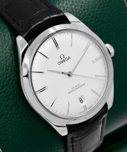 Alternative view of Omega De Ville Trésor, Co-Axial Master Chronometre, 40mm Stainless Steel Case, Silver Index Dial with Date, on Black Omega Alligator Strap with Stainless Steel Omega Tang Buckle, Ref. 435.13.40.21.02.001 , Circa: 2021, with Box, Omega Folder & Omega Factory Warranty Cards