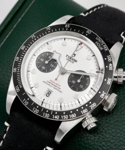 Alternative view of Tudor Black Bay Chrono, Stainless Steel, Opaline Dial with Black Sub-Dials, on Black Tudor Leather Strap with Stainless Steel Tudor Deployant, Ref. 79360N, Circa: 2021, with Box, Books, Tudor Warranty Card & Balance of 5 Year Tudor Factory Warranty