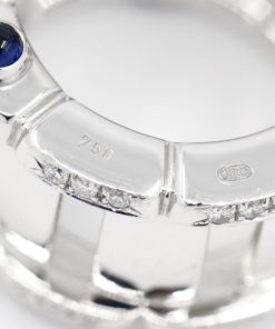 Alternative view of Patek Philippe Twenty~4 Ring, in 18ct White Gold, Stamped "PP & Co", Set with Diamonds and Sapphire Cabochons, with Patek Philippe Box