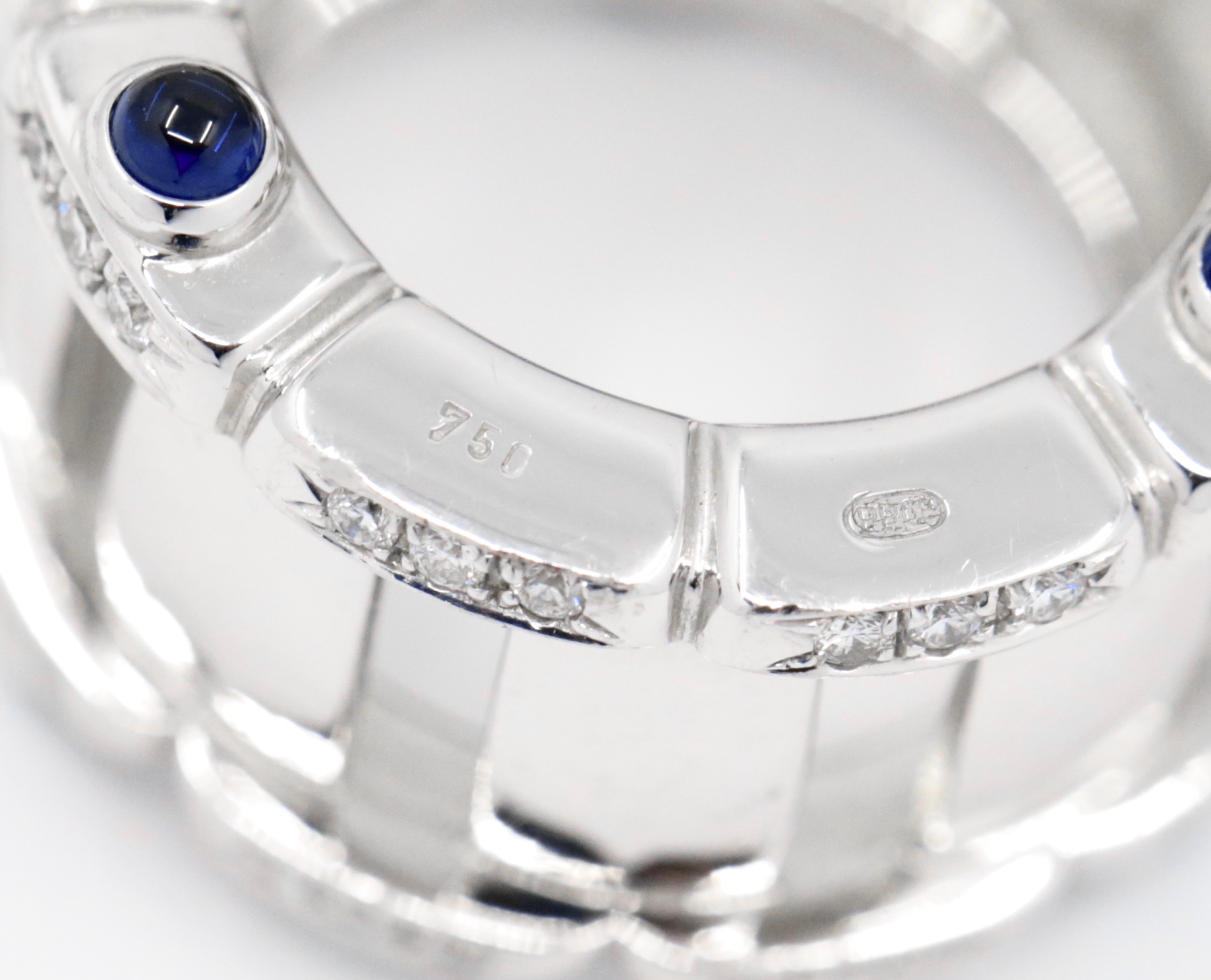 Patek Philippe Twenty~4 Ring, in 18ct White Gold, Stamped "PP & Co", Set with Diamonds and Sapphire Cabochons, with Patek Philippe Box - Image 2