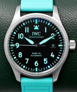 IWC Pilot's Mark XX "Mercedes-AMG Petronas Formula One Team" Edition, 40mm Titanium Case, Black Dial with Teal Arab Numerals, on Teal IWC Rubber Strap with Titanium IWC Tang Buckle, Ref. IW328210, Circa: 2025, Complete with Box & Papers