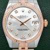 Rolex Datejust 31, in Stainless Steel & 18ct Everose Gold, Fluted Gold Bezel, Mother of Pearl Dial with Factory Set Diamond Markers, on Stainless Steel & 18ct Everose Gold Rolex Jubilee Bracelet, Ref. 178271, Box, Book, Rolex Service Card, Circa: 2009