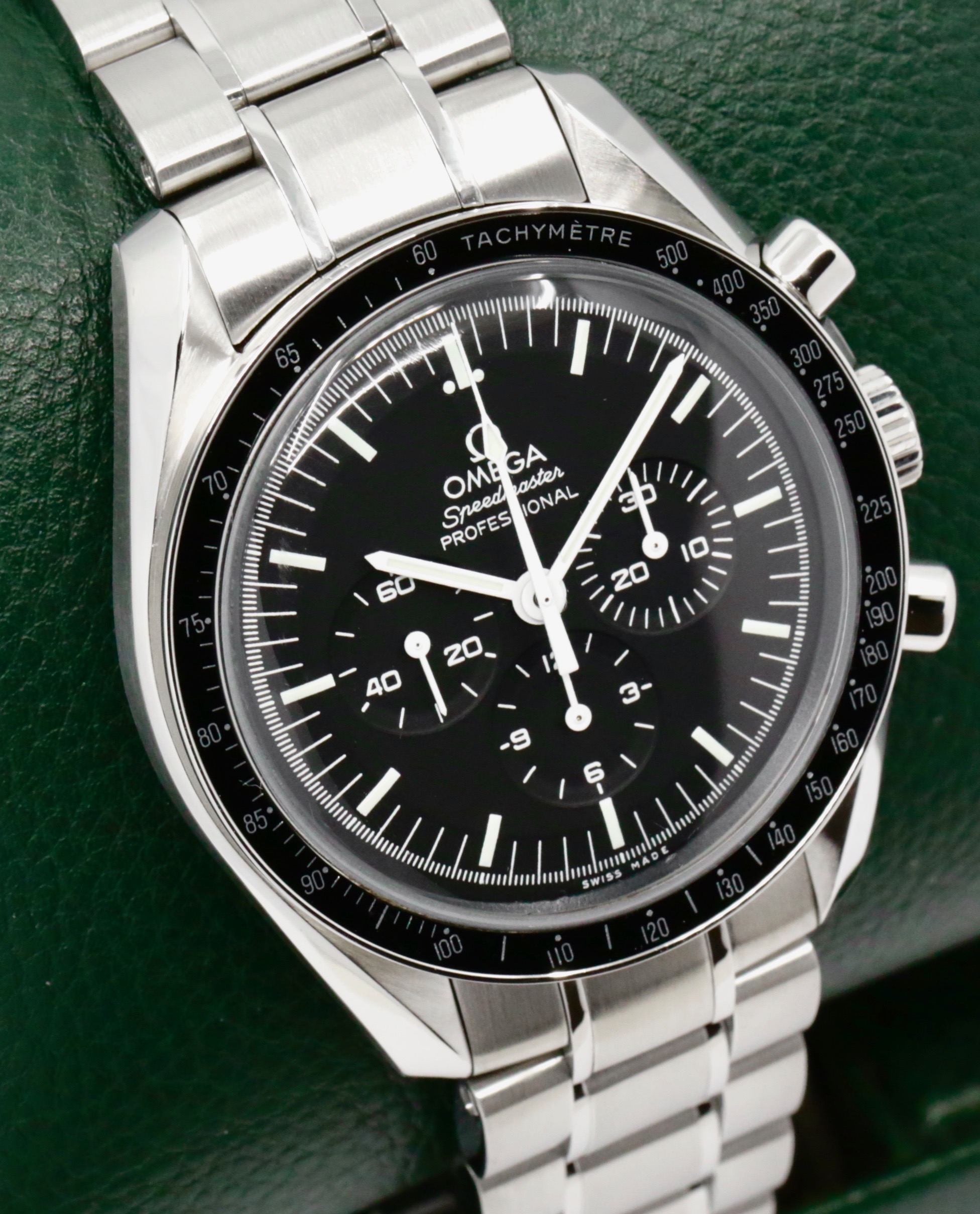 Omega Speedmaster Professional "Big Box Speedy", 42mm in Stainless Steel, Black Index Dial, on Stainless Steel Omega Bracelet, Ref. 31130423001005, Circa: 2018 (est), with Big Box, Book, & Omega Pictograms Card - Image 3