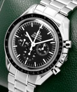 Alternative view of Omega Speedmaster Professional "Big Box Speedy", 42mm in Stainless Steel, Black Index Dial, on Stainless Steel Omega Bracelet, Ref. 31130423001005, Circa: 2018 (est), with Big Box, Book, & Omega Pictograms Card