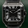 Cartier - Santos De Cartier Large Model, in Stainless Steel with ADLC Coating, Black Roman Dial on Black Cartier Alligator Strap with Stainless Steel Cartier Deployant, Ref. WSSA0039, Circa: 2025, with Box, Books, Additional Cartier Rubber Strap, Cartier Warranty Card & Balance of Cartier Factory Warranty - $9,900 inc GST!!!