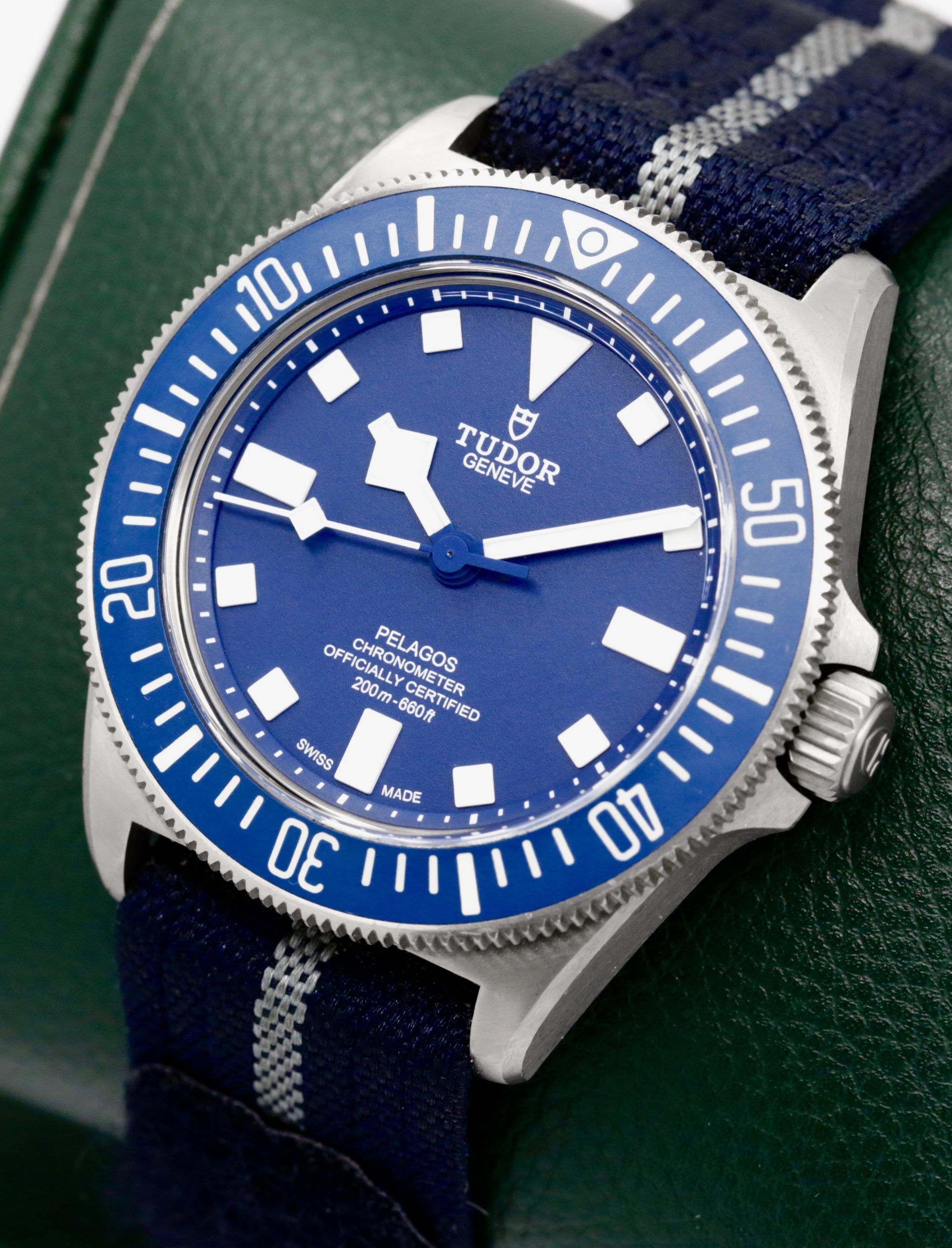 Tudor Pelagos FXD "Marine Nationale", 42mm Titanium Case with Blue Ceramic Bezel, Blue Index Dial, on Blue Tudor Fabric Strap, Ref. 25707B, Circa: 2023, with Box, Books, Swing Tag, Tudor Warranty Card & Balance of 5 Year Tudor Factory Warranty - $3,990 inc GST!! - Image 3