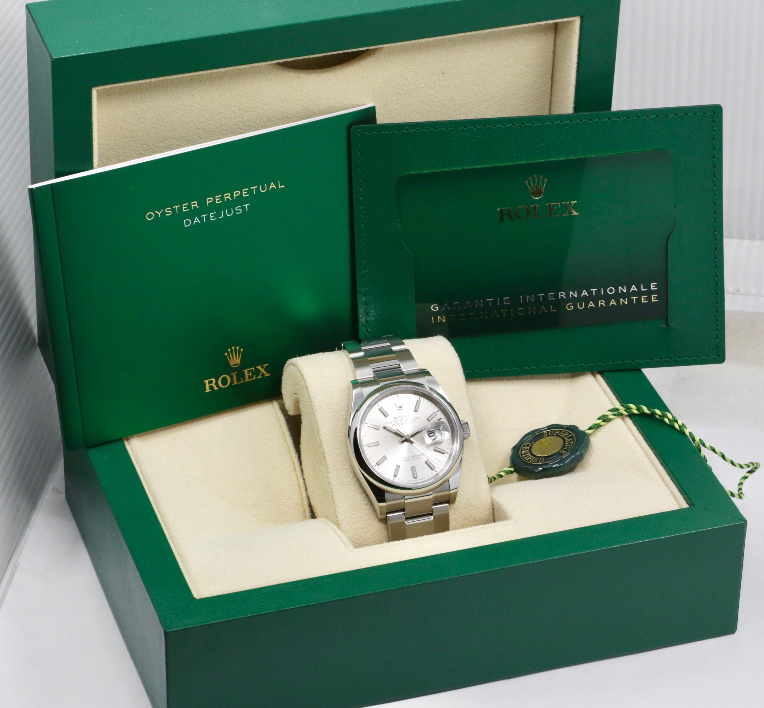 Rolex Datejust 36, in Stainless Steel, Smooth Bezel, Silver Index Dial, on Stainless Steel Rolex Oyster Bracelet, Ref. 126200, Circa: 2023, with Box, Books, Swing Tag, Rolex Warranty Card & Balance of 5 Year Rolex Factory Warranty - Image 6