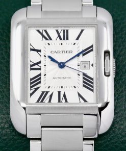 Cartier Tank Anglaise, in Stainless Steel, Silver Roman Guilloché Dial with Date, on Stainless Steel Cartier Bracelet, Ref. 3511, Circa: 2015, with Box, Books, & Papers - $5,900 inc GST!!!