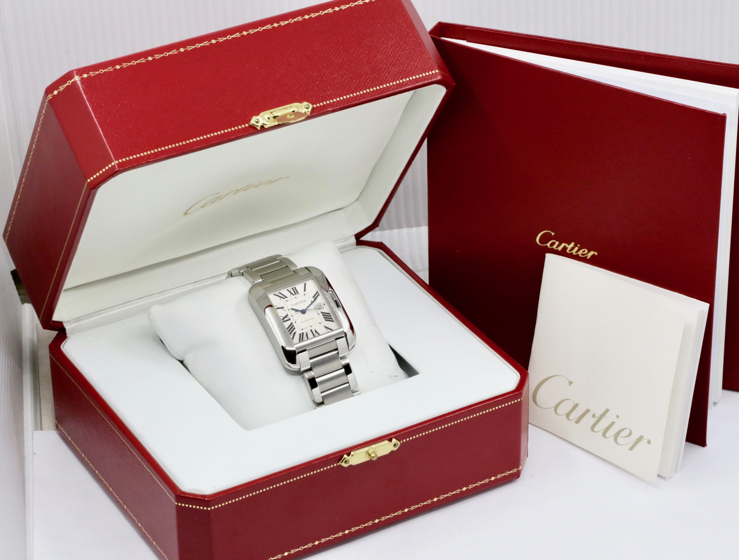 Cartier Tank Anglaise, in Stainless Steel, Silver Roman Guilloché Dial with Date, on Stainless Steel Cartier Bracelet, Ref. 3511, Circa: 2015, with Box, Books, & Papers - $5,900 inc GST!!! - Image 7