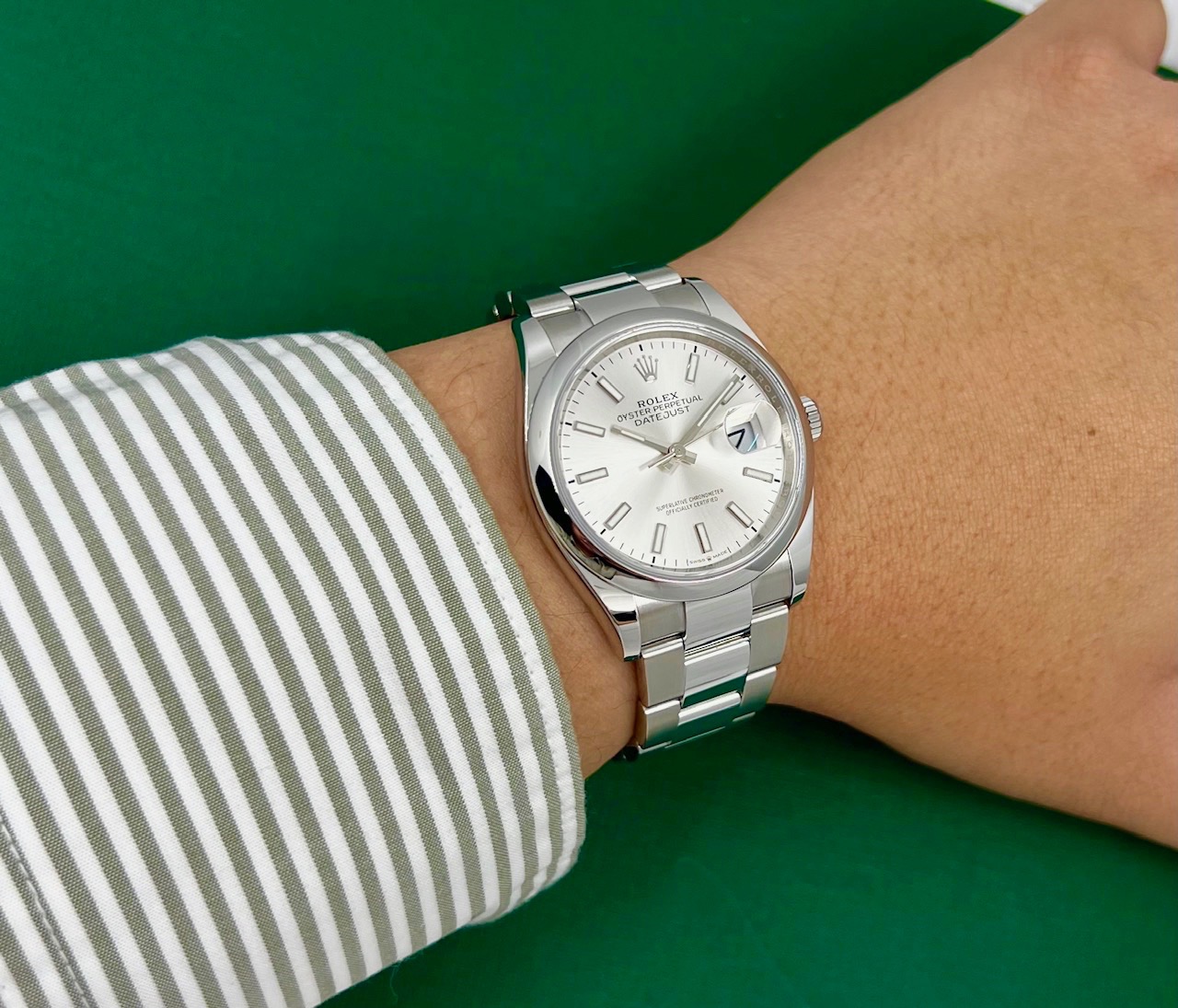 Rolex Datejust 36, in Stainless Steel, Smooth Bezel, Silver Index Dial, on Stainless Steel Rolex Oyster Bracelet, Ref. 126200, Circa: 2023, with Box, Books, Swing Tag, Rolex Warranty Card & Balance of 5 Year Rolex Factory Warranty - Image 8