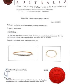 Alternative view of Diamond bangle 18ct rose gold set with 42 brilliant cut diamonds totalling app 1.00ct.