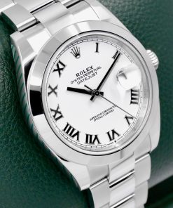 Alternative view of Rolex Datejust 41, in Stainless Steel, White Roman Dial, Smooth Bezel, on Stainless Steel Rolex Oyster Bracelet, Ref. 126300, Circa: 2022, Complete with Box, Books, Green and White Swing Tags, Rolex Warranty Card & Balance of 5 Year Rolex Factory Warranty
