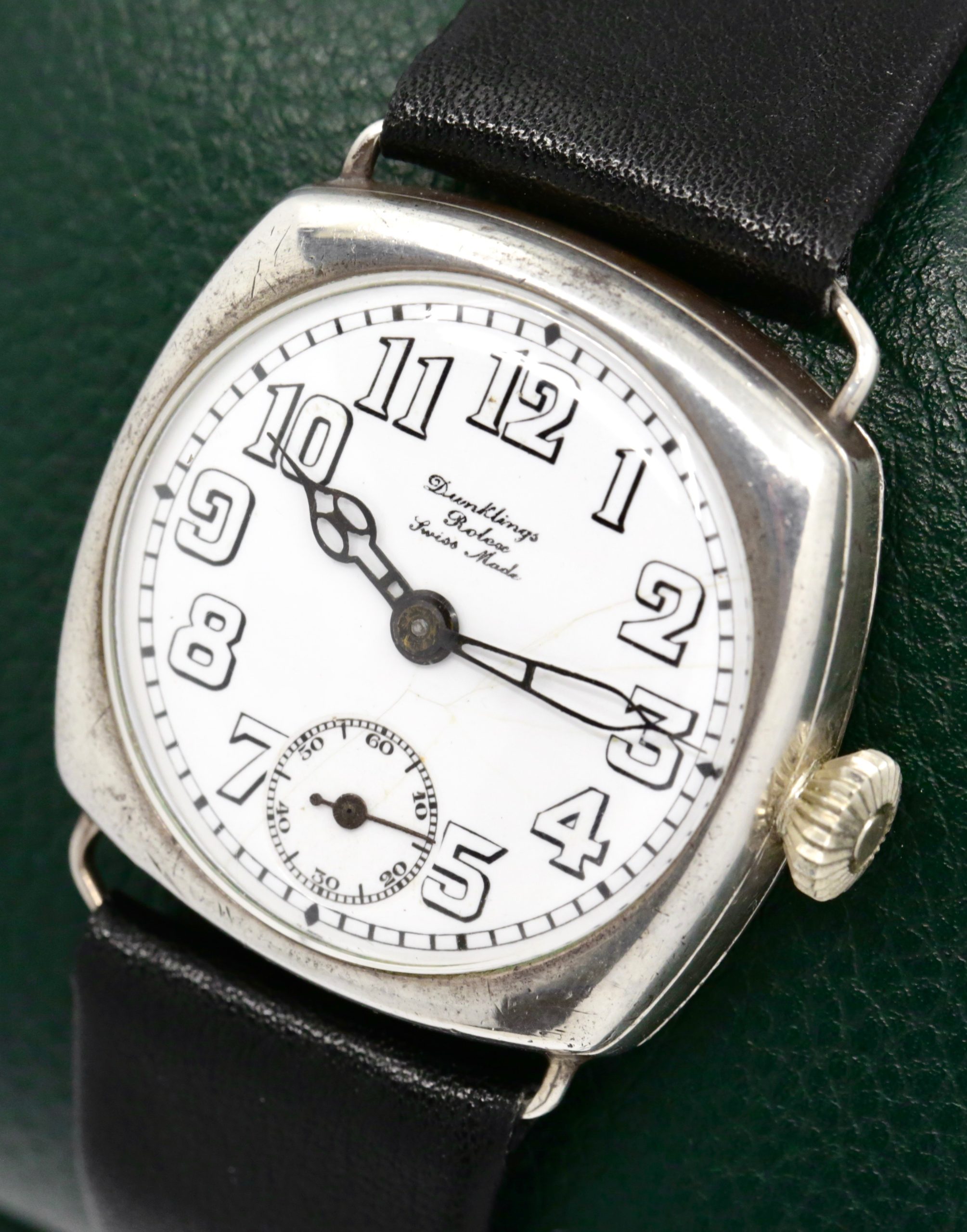 Vintage Rolex Wristwatch, Retailed by "Dunklings", .925 Silver Cushion Case, White Enamel Dial with Subsidiary Seconds, with Original Dunklings Box, Ref. 3664, Circa: 1920's - $3,800 inc GST!! - Image 4