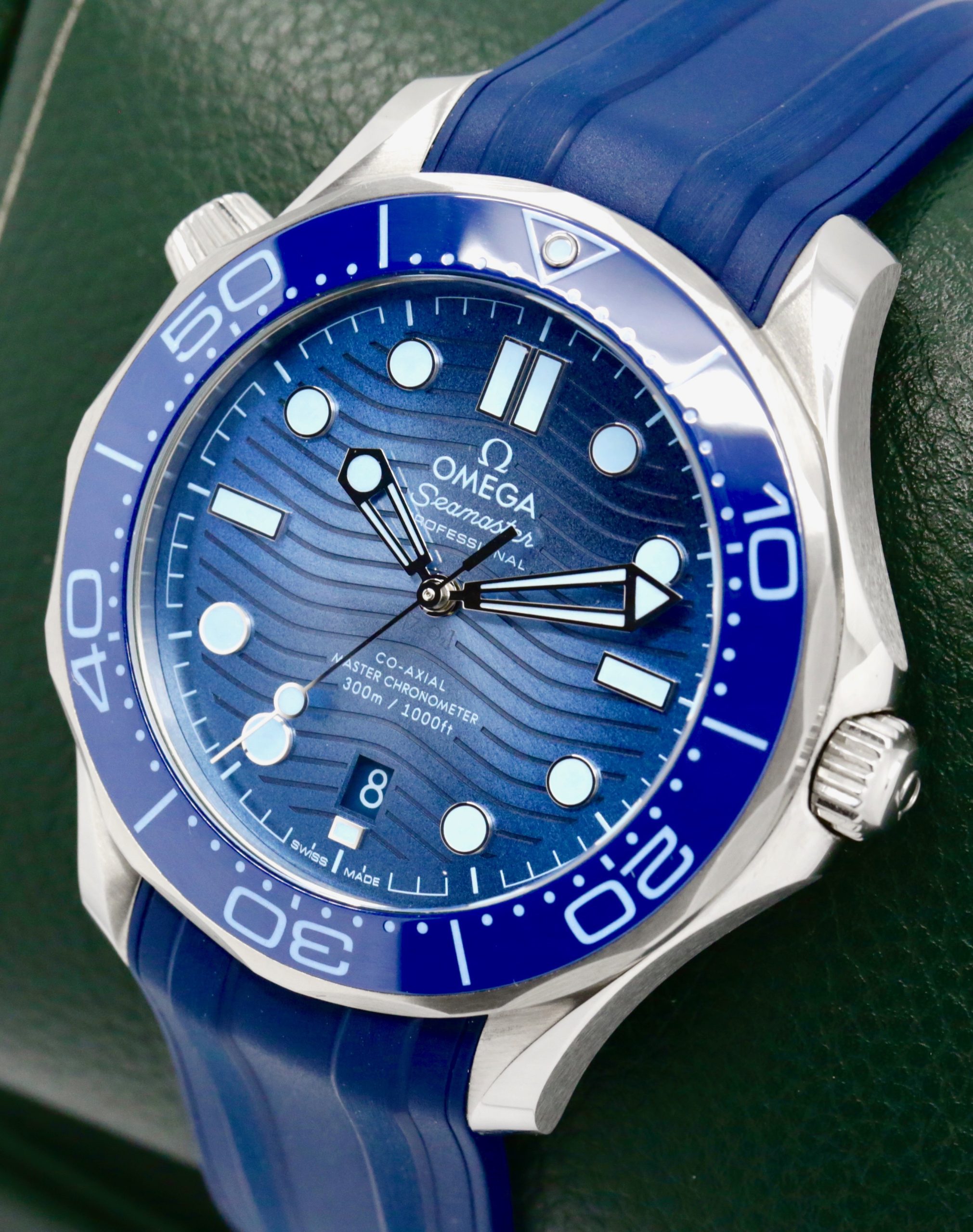 Omega Seamaster 300M "Summer Blue", Stainless Steel Case, Blue Ceramic Bezel, Blue Wave Dial, on Blue Omega Rubber Strap with Omega Stainless Steel Tang Buckle, Ref. 210.32.42.20.03.002, Circa: 2025, Complete with Box, Book, Omega Warranty Cards & Balance of 5 Year Omega Factory Warranty *MINT CONDITION! - $7,500 inc GST!!! - Image 2