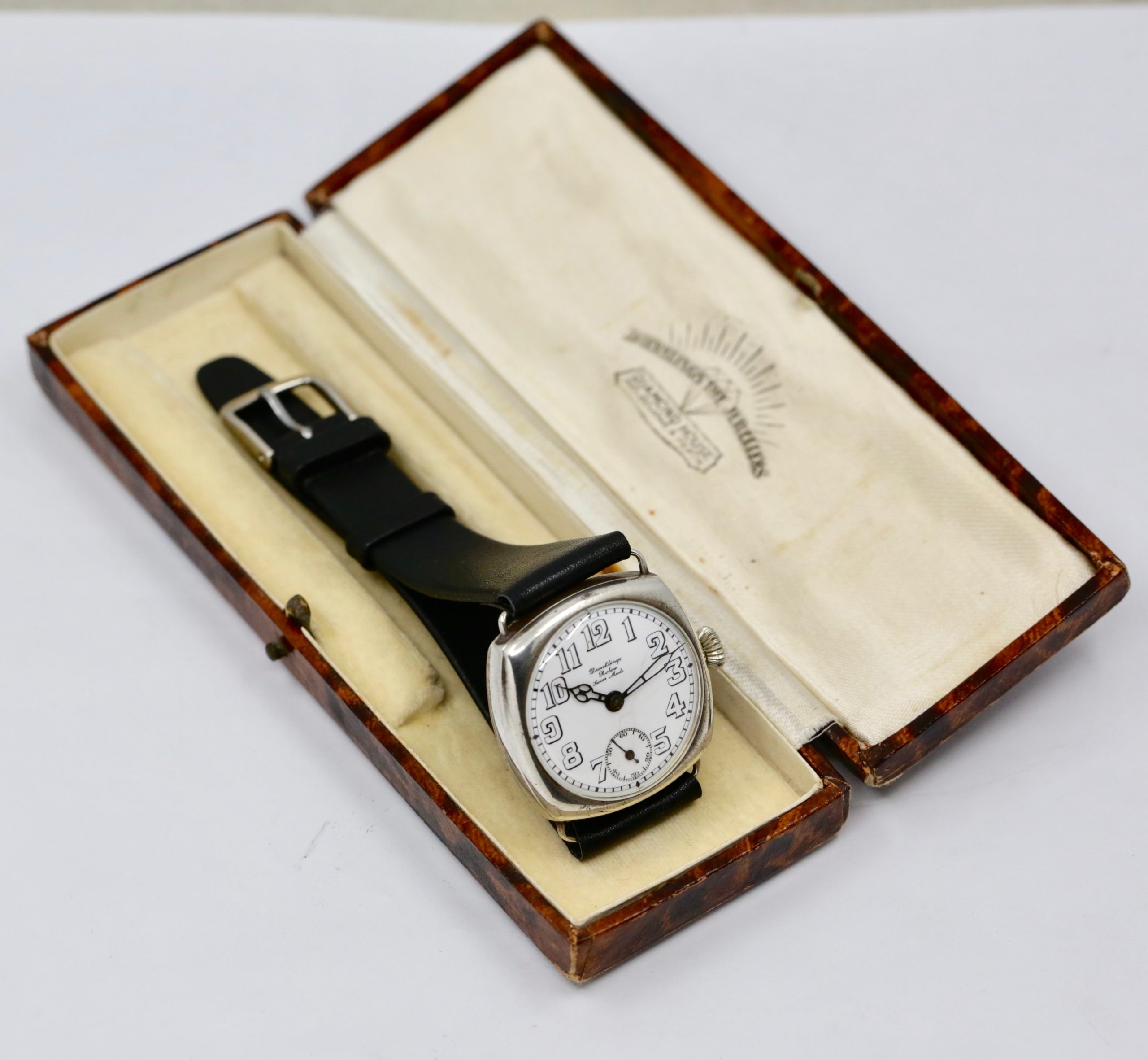 Vintage Rolex Wristwatch, Retailed by "Dunklings", .925 Silver Cushion Case, White Enamel Dial with Subsidiary Seconds, with Original Dunklings Box, Ref. 3664, Circa: 1920's - $3,800 inc GST!! - Image 12
