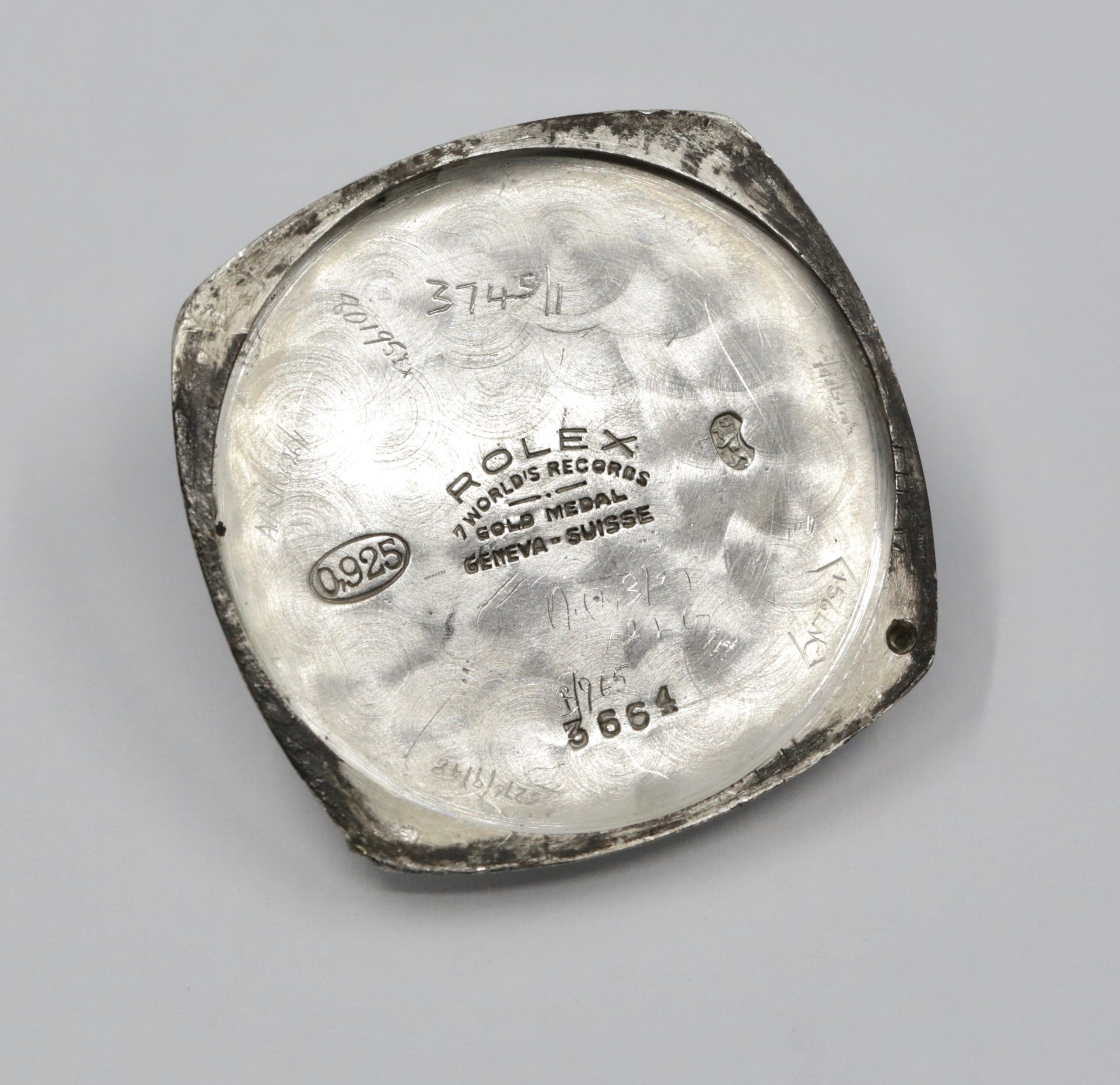 Vintage Rolex Wristwatch, Retailed by "Dunklings", .925 Silver Cushion Case, White Enamel Dial with Subsidiary Seconds, with Original Dunklings Box, Ref. 3664, Circa: 1920's - $3,800 inc GST!! - Image 7