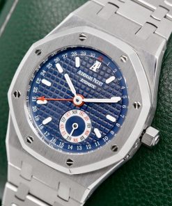 Alternative view of Audemars Piguet Royal Oak Annual Calendar, 36mm Stainless Steel Case, with Blue "Tapisserie" Dial with Month Sub-Dial & Pointer Date, on Stainless Steel Audemars Piguet Royal Oak Bracelet, Ref. 25920ST, Circa: 1999, with Audemars Piguet Box, Stylus Tool, & Book