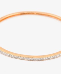 Diamond bangle 18ct rose gold set with 42 brilliant cut diamonds totalling app 1.00ct.