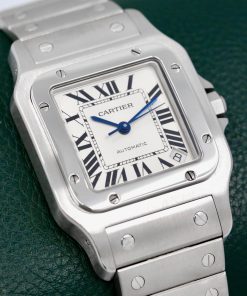 Cartier Santos Galbée XL Automatic watch in stainless steel, Silver Roman Dial with Blued Hands, Integrated Stainless Steel Bracelet, Ref: W20098D6, Circa: 2018, with Box and Warranty Card - $8,800 inc GST!!