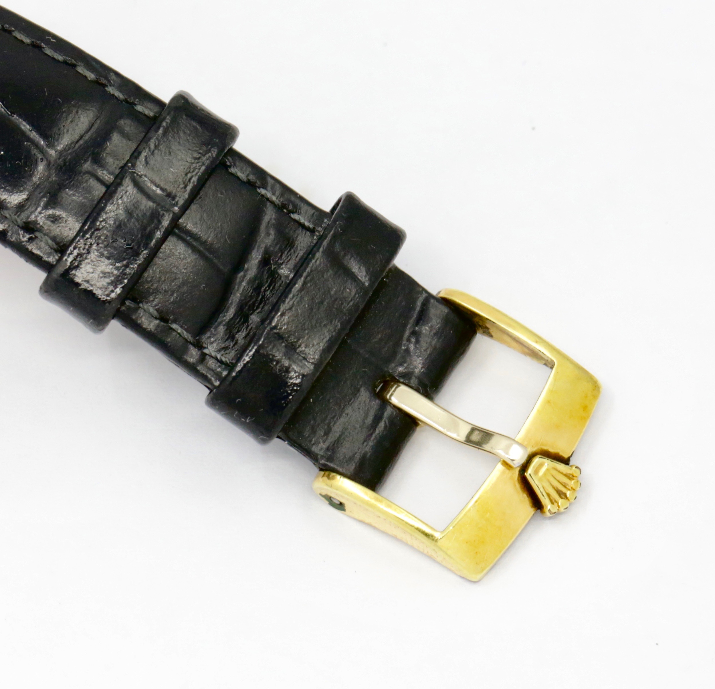 Rolex Oyster Perpetual in 18ct Yellow Gold , 18ct Fluted Bezel, Silver Index Dial, Rolex Calibre 1560, on a Black Leather Strap with a Rolex Gold Buckle. Ref: 1005, Ca. 1960's - $5,500 inc GST - *Sold as traded - Image 6