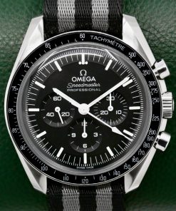 Omega Speedmaster Professional "Moonwatch", Hesalite Crystal, Stainless Steel Case, Black Index Dial, on Omega Nato Strap and with Stainless Omega Bracelet, Ref. 310.30.42.50.01.001, Circa: 2026, with Box, Papers, & Balance of 5 Year Omega Factory Warranty - $8,600 inc GST!!